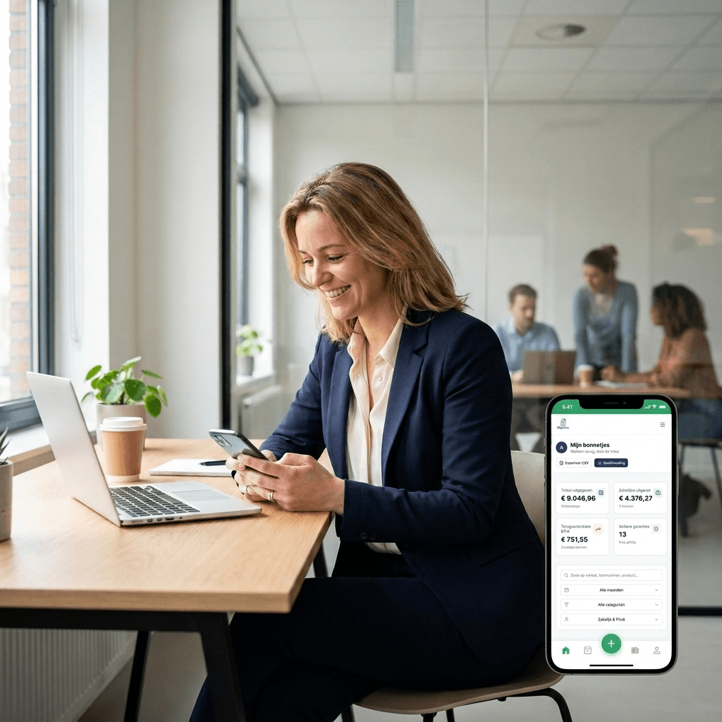 Particulier krijgt een garantiemelding in de Slipbase-app